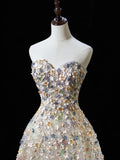 Cute Ball Gown Sweetheart Floral Tulle Tea Length Prom Dresses Formal Gowns Inspo Evening Outfit HZ0311