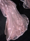Glittery A line Off The Shoulder Pink Sequined Long Formal Evening Dress Formal 18th Birthday Gowns Prom Dresses HZ0311