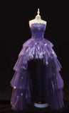 Luxurious Ball Gown Strapless Grape With Lace 2026 Prom Dress 16 Birthday Party Dress For Women Formal Gown HZ0311