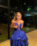 Graceful Ball Gown Sweetheart Taffeta Sleeveless Pleated Prom Dress Formal Evening Dress Party Gowns HZ0311