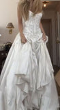 Timeless A Line Lace Up Back Strapless Wedding Dresses simple Bridal Gowns long Beautiful Bridal Gown HZ0311