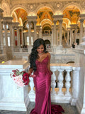 Luxurious Mermaid Sweetheart Fuchsia With Lace Slit 2026 Prom Dress 16 Birthday Party Dress For Women Evening Formal Gown HZ0311
