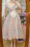 Colorful Prom Dress V-neck Pleated Evening Dress Long Cocktail Outfits Gala Gown HZ0427
