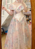 Colorful Prom Dress V-neck Pleated Evening Dress Long Cocktail Outfits Gala Gown HZ0427