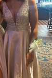 Gorgeous Prom Dress V-neck Beading Slit Evening Dress Long Cocktail Outfits Gala Gown HZ0427