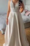Gorgeous Prom Dress V-neck Beading Slit Evening Dress Long Cocktail Outfits Gala Gown HZ0427