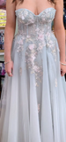 Charming Prom Dress Sweetheart Applique Long Evening Dress Party Outfits Gala Gown HZ0427