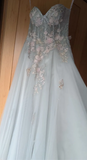 Charming Prom Dress Sweetheart Applique Long Evening Dress Party Outfits Gala Gown HZ0427
