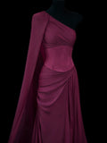 Chic Sheath One Shoulder Grape Chiffon Long Party Dresses Prom Dresses Impress Wedding Guest Dress HZ0311