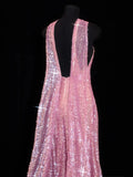 Sparkly Sequin A line Halter Pink Sequined Long Prom Dresses Inspiration Evening Gowns Formal Party Prom Dress HZ0311