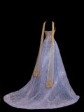 Sparkling Ball Gown Strapless Lilac Scarf With Gold Beaded Inspo Formal Party Gowns Long Prom Dresses HZ0311