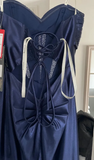 Elegant Prom Dress Navy Blue Sweetheart Pleated Long Evening Dress Party Outfits Gala Gown HZ0427