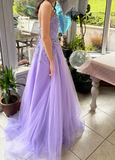 Chic Prom Dress Sweetheart Pleated Tulle Long Gala Gown Evening Dress Party Outfits HZ0427