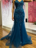 Pretty Prom Dress Spaghetti Straps Pleated Tulle Long Gala Gown Evening Dress Party Outfits HZ0427