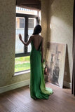 90s Prom Dress Ombre Green Spaghetti Straps Backless Gala Gown Evening Dress Party Outfits HZ0427