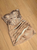 Shiny Homecoming Dress Strapless Pleated Sequins Short Prom Dress Back to School Outfits Birthday Party Dress HZ0427