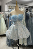 Stunning Prom Dress Strapless Pleated Gala Gown Evening Dress Party Outfits HZ0427