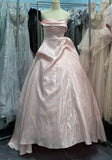 Pretty Ball Gown Satin Strapless Pleated Evening Dress Gala Prom Gown Quinceanera Dress HZ0427