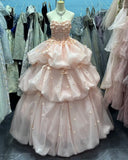 Sweet Ball Gown Sweetheart Pleated Floral Quinceanera Dress Evening Dress Gala Prom Gown HZ0427