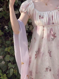 Charming Imperial Prom Dress Crew Neck Pleated Print Gala Gown Evening Dress Party Outfits HZ0427