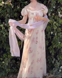Charming Imperial Prom Dress Crew Neck Pleated Print Gala Gown Evening Dress Party Outfits HZ0427