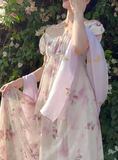 Charming Imperial Prom Dress Crew Neck Pleated Print Gala Gown Evening Dress Party Outfits HZ0427
