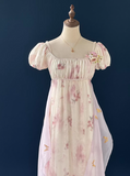 Charming Imperial Prom Dress Crew Neck Pleated Print Gala Gown Evening Dress Party Outfits HZ0427