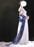 Beauty Imperial Prom Dress Square Neck Pleated Print Gala Gown Evening Dress Party Outfits HZ0427