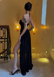 Sexy Prom Dress Black Halter Pleated Tulle Gala Gown Evening Dress Birthday Party Outfits HZ0427