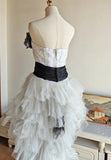 90s Retro Prom Dress Strapless Pleated Tulle Homecoming Dress Evening Dress Birthday Party Outfits HZ0427