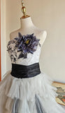 90s Retro Prom Dress Strapless Pleated Tulle Homecoming Dress Evening Dress Birthday Party Outfits HZ0427