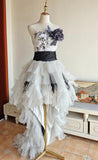 90s Retro Prom Dress Strapless Pleated Tulle Homecoming Dress Evening Dress Birthday Party Outfits HZ0427