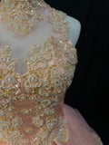 Elegant Ball Gown Crew Neck Tulle Applique Quinceanera Dress Evening Dress 18th Birthday Prom Gown HZ0427