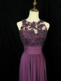 Elegant Prom Dress Crew Neck Pleated Backless Formal Gown Evening Dress Gala Dress HZ0427
