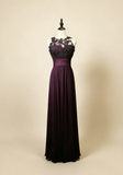 Elegant Prom Dress Crew Neck Pleated Backless Formal Gown Evening Dress Gala Dress HZ0427