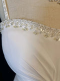 Elegant Prom Dress White Spaghetti Straps Pleated Formal Gown Evening Dress Gala Dress HZ0427