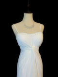 Elegant Prom Dress White Spaghetti Straps Pleated Formal Gown Evening Dress Gala Dress HZ0427
