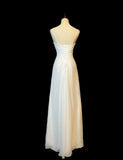 Elegant Prom Dress White Spaghetti Straps Pleated Formal Gown Evening Dress Gala Dress HZ0427