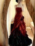 Charming Prom Dress Ombre Spaghetti Straps Pleated Formal Gala Gown Evening Dress Birthday Party Dress HZ0427