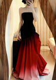 Stunning Prom Dress Ombre Strapless Mermaid Formal Gala Gown Evening Dress Birthday Party Dress HZ0427