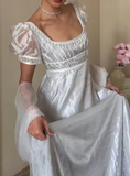 90s Retro Prom Dress Square Neck Imperial Dress Formal Gala Gown Evening Dress Party Outfits HZ0427