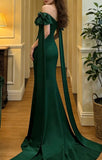 Minimalist Prom Dress Dark Green Off Shoulder Mermaid Gala Gown Evening Dress Formal Outfits HZ0427
