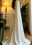 Elegant Prom Dress White Square Neck Mermaid Formal Gala Gown Evening Dress Graduation Outfits HZ0427