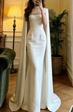 Elegant Prom Dress White Square Neck Mermaid Formal Gala Gown Evening Dress Graduation Outfits HZ0427