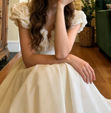 Pretty Prom Dress White A Line V-neck Pleated Gala Gown Formal Evening Dress Graduation Outfits HZ0427