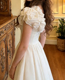 Pretty Prom Dress White A Line V-neck Pleated Gala Gown Formal Evening Dress Graduation Outfits HZ0427