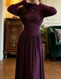 Elegant Prom Dress Purple A Line Crew Neck Pleated Gala Gown Formal Evening Dress Graduation Outfits HZ0427