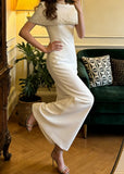 Gorgeous Prom Dress White Crew Neck Gala Gown Formal Evening Dress Graduation Outfits HZ0427