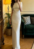Gorgeous Prom Dress White Crew Neck Gala Gown Formal Evening Dress Graduation Outfits HZ0427