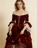 Beauty Ball Gown Wine Red Off Shoulder Pleated Quinceanera Dress Evening Dress 18th Birthday Prom Gown HZ0427